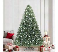 Sapin de Noël artificiel vert 240 cm PE et PVC 300 LED blanc chaud alimenté par USB pour intérieur et extérieur