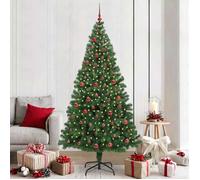 Sapin de Noël artificiel - vidaXL - 210 cm - PVC, Acier, Plastique - Guirlandes LED