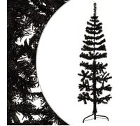 Sapin de Noël Artificiel - VIDAXL - Demi sapin noir 120 cm - PVC - Acier - Support inclus