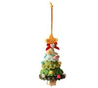 Sapin de Noël au Crochet,Décorations de Sapin de Noël Tricotées a Faire Soi-même avec Cloche pour Décoration de la Maison,Centre de Table,Rebord de Fenêtre,Chambre a Coucher,Salon