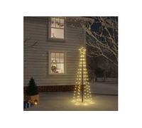 vidaXL Sapin de Noël avec piquet Blanc chaud 108 LED 180 cm