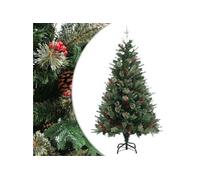 VIDAXL Sapin de No?l avec pommes de pin Vert 150 cm PVC et PE