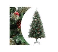 VIDAXL Sapin de No?l avec pommes de pin Vert 225 cm PVC et PE