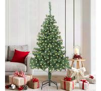 vidaXL Sapin de Noël artificiel Vert 180 x 40 cm PVC avec support en acier LED