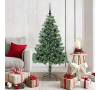 vidaXL Sapin de Noël 150 cm PVC Vert avec 150 LED chaleureuses et Support – Moderne