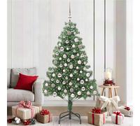 vidaXL Sapin de Noël 180 cm PVC 300 LED, Support rose, Lumières LED chaudes