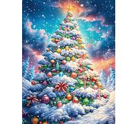Sapin de Noël avec Un Bonhomme de Neige 500 Pièces Puzzle Adulte en Carton Rigide Haute Qualité Mythes Animal Plante Très Difficile Haute Difficulté Anti-Stress Décoration Murale Idée Cadeau Pr