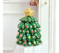 Sapin de Noël Ballon Autoportant Géant avec Père, Foil Vert pour Décorations Fête, Ballons Mylar à Gonfler l'Air pour Intérieur(G)