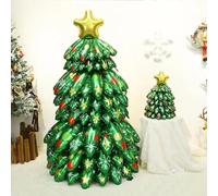 Sapin de Noël Ballon Autoportant Géant avec Père, Foil Vert pour Décorations Fête, Ballons Mylar à Gonfler l'Air pour Intérieur(D)