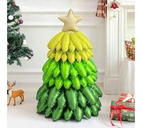 Sapin de Noël Ballon Autoportant Géant avec Père, Foil Vert pour Décorations Fête, Ballons Mylar à Gonfler l'Air pour Intérieur(C)