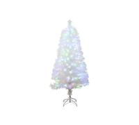 Sapin de Noël blanc avec fibre optique 80 pointes (90 cm) - Superbe design, idéal pour la décoration moderne de la maison, du bureau et des occasions festives