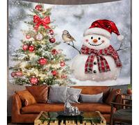 Sapin De Noël Bonhomme De Neige 3D Effet Tapisserie Paysages Du Festival Murale Tapisserie Murales Décosourision Murale En Tissu Pour Chambre Salon Serviette De Plage Tenture Murale 75Wx100Tcm