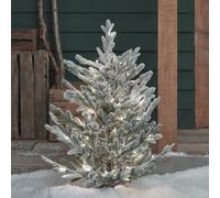 Sapin de Noël de 91cm sur Piquet et à LED Bicolore, Effet Givré