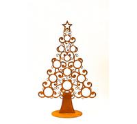 Sapin de Noël décoratif 3D en forme de patine - Plaque de base massive - Fabriqué à la main - Qualité allemande - Hauteur : 70 cm - En métal rouillé - Décoration de Noël - Grand sapin de Noël en métal