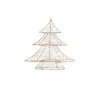 ECD Germany Sapin de Noël Décoratif à 20 LED Blanc Chaud, 30 cm de Haut, Métal, Doré, Gold G
