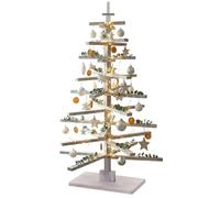 Sapin de Noël décoratif HWC-H77 Shabby-Look Blanc