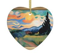 Sapin de Noël en céramique à suspendre avec pendentif YYHHAOFA The Dawn Under Oil Painting Picture Decoration Malls, supermarchés, magasins