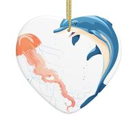 Sapin de Noël en céramique à suspendre avec pendentif YYHWHJDE Dauphin et méduse Rencontre Impressions Décoration centres commerciaux, supermarchés, magasins