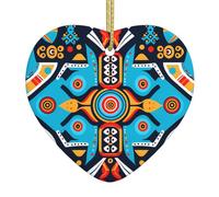 Sapin de Noël en céramique suspendu Amour Pendentif WHJSHOP Géométrique Folk Décoration Imprimée Malls, Supermarchés, Magasins