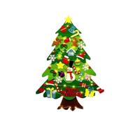 Sapin de Noël en feutre fait à la main avec lumières - Décoration murale - Entraîneur de motricité fine pour enfants et tout-petits - Décoration de Noël éducative