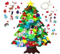 Sapin De Noël en Feutre Lumineux pour Enfants avec Guirlandes, Décoration pour L'Interaction Parents-Enfants (A, 1PCS)