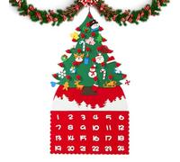 Sapin de Noël en feutre pour tout-petits, calendrier de sapin de Noël en feutre | Kit de bricolage avec 24 ornements amovibles, jouet de sapin de Noël pour | Artisanat N