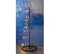 Sapin de Noël en métal avec 100 LED de couleur blanc chaud - Arbre lumineux pour l’extérieur et l’intérieur comme éclairage de Noël