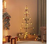 Sapin de Noël en métal noir 140 cm, décoration DIY avec 6 niveaux, acier revêtu par pulvérisation, peu encombrant, pour l'intérieur et l'extérieur protégé, construction robuste