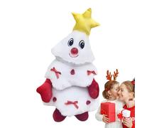 Sapin de Noël en peluche avec musique et lumières - Arbre qui chante avec tête mobile | Décorations de Noël électriques pour salon, tables basses, cheminée, table d'entrée, articles p