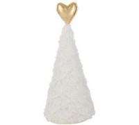 Sapin de Noël en Tissu "Cœur" 51cm Blanc Blanc