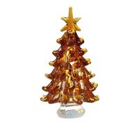 Sapin de Noël en verre - Vitrail festif - Décoration de sapin de Noël - Bijou pour salon, cheminée, intérieur, table, maison, chambre à coucher, lieu de travail