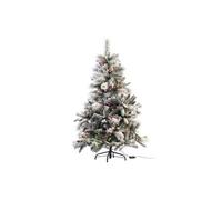 Sapin de Noël enneigé à 517 branches, 300 LED, 180 cm Blanc G