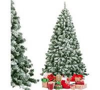 COSTWAY Sapin de Noël Artificiel Enneigé 225CM avec 928 Branches Aiguilles en PVC, Support Métallique Pliable pour Décoration Noël