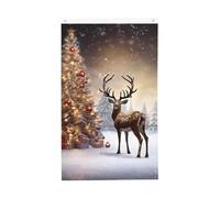 Sapin De Noël Et Rennes Drapeaux Résistant Aux Intempéries Drapeau De Jardin Décoratif Bannière Pour Jardin Bar Pelouse 3X5Ft