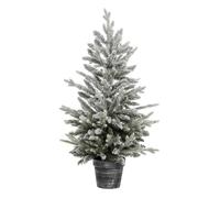 Feeric Lights et Christmas - Sapin de noël Frosty 100cm Vert floqué Blanc à Paillettes