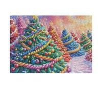 Sapin de Noël Géant 300 Pieces Casse-tête Adolescent en Carton Rigide Anti-Déchirure Difficulté Moyenne Activité Éducative Passe-Temps Cadeau Anniversaire 300 PCS