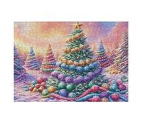 Sapin de Noël Géant 300 Pièces Puzzle pour Ado en Carton Haute Qualité Épais Facile Débutant Jeu De Société Cadeau Fête des Pères Petit Prix Qualité Premium 300 PCS