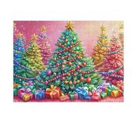 Sapin de Noël Géant 500 Pieces Casse-tête Adulte en Carton Anti-Déchirure Difficile Moyenne Décoration Murale Jeu De Société Anti-Stress Loisir Créatif 500 PCS
