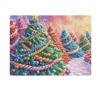 Sapin de Noël Géant 500 Pieces Casse-tête Adulte en Carton Haute Densité Difficile Motif Complexe Décoration Murale Anti-Stress Idée Cadeau Anniversaire 500 PCS