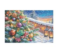 Sapin de Noël géant Snow 1000 Pieces Casse-tête Débutant en Carton Épais Facile Apprentissage Loisir Créatif Activité Manuelle Décoration Murale Cadeau Saint Valentin 1000 PCS