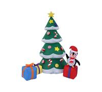 Sapin De Noël Gonflable Extérieur - 1.8m Illuminé à Gonfler Décorations de Fête,Sapin Géant Gonflable avec LED Intégrées et Père Noël | pour Jardin Pelouse Patio Terrasse Salon