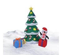 Sapin De Noël Gonflable Extérieur,Sapin Illuminé 1.8m pour Fête - Géant Gonflable avec LED Intégrées Et Père Noël | pour Intérieur Extérieur Jardin Patio chez Soi