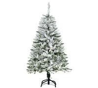 HOMCOM Sapin arbre de Noël artificiel 200 branches enneigées+ support pied pliable hauteur 120 cm vert