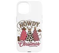 Sapin de Noël Howdy Cowgirl Western Country Women Pink Xmas Coque pour iPhone 15