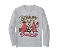 Sapin de Noël Howdy Cowgirl Western Country Women Pink Xmas Manche Longue