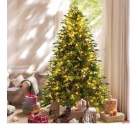 Sapin de noel LED lumineux 180 cm, Sapin de Noel Artificiel avec 250 Lumières,8 modes de lumière chaude, Imitation D'épicéa,PE &