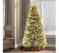 Sapin de noel LED lumineux 180 cm, Sapin de Noel Artificiel avec 250 Lumières,8 modes lumière chaude, Imitant l'épicéa, Vert, Blanc