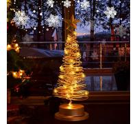 Sapin de Noel Lumineux, 30 Lampes LED Arbre de Noel Lumineux, Alimenté par Piles Arbre de Noël Lumières en Spirale Lampe de Table Arbre de Noël Guirlande Lumineuse pour Décoration de Noël (Or)