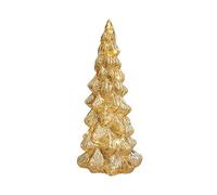 Sapin de Noël Lumineux en Verre doré avec Minuterie à Piles, Décorations D'arbres étoilés Dorés, Centre de Table, Cheminée, Fenêtre, Décoration D'intérieur (A)