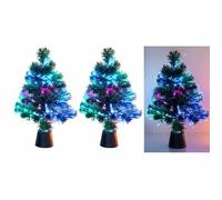 Sapin de Noël lumineux - LUNARTEC - Fibres de verre - Vert - Coloré - 430mm de hauteur